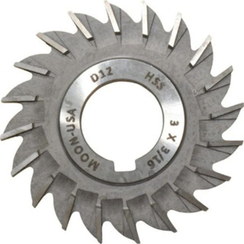 Made in USA 3 Diam x 3/16 Face Width Straight Tooth Side Milling Cutter 1 Arbor Hole, High Speed Steel, Uncoated, 20 ...