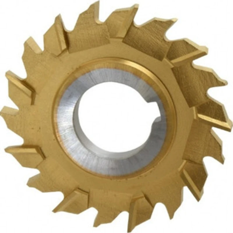 Made in USA 3 Diam x 5/16 Face Width Staggered Tooth Side Milling Cutter 1 Arbor Hole, High Speed Steel, TiN Finish, ...