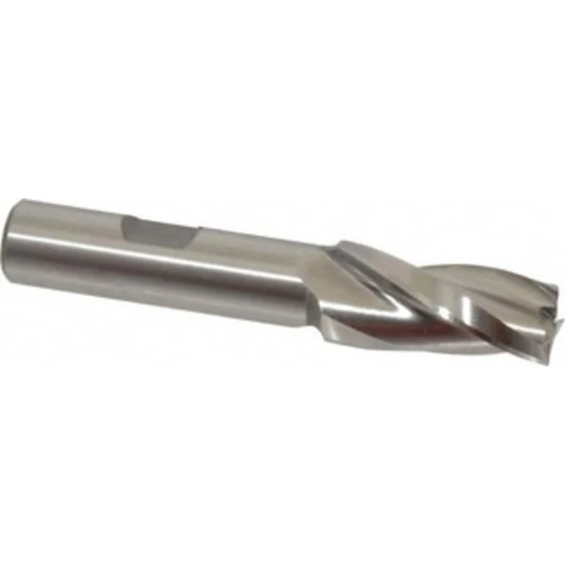 Made in USA 3 per Side 1/2 Small End Diam 1-1/4 LOC 3-Flute High Speed Steel Tapered Square End Mill Uncoated, 1/2 Sh...