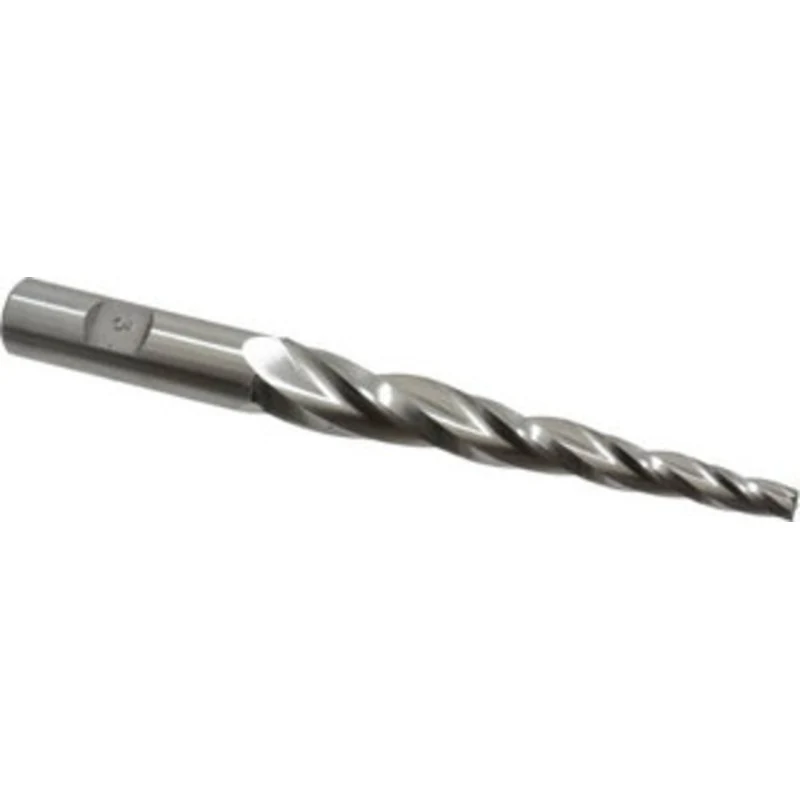 Made in USA 3 per Side 1/4 Small End Diam 3-1/4 LOC 3-Flute High Speed Steel Tapered Square End Mill Uncoated, 5/8 Sh...