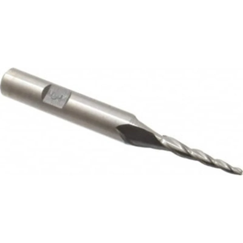 Made in USA 3 per Side 3/32 Small End Diam 1 LOC 3-Flute High Speed Steel Tapered Ball End Mill 3/8 Shank Diam, 2-7/8...