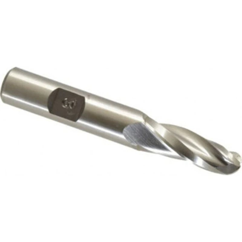 Made in USA 3 per Side 3/8 Small End Diam 1-1/4 LOC 3-Flute High Speed Steel Tapered Ball End Mill 1/2 Shank Diam, 3-...