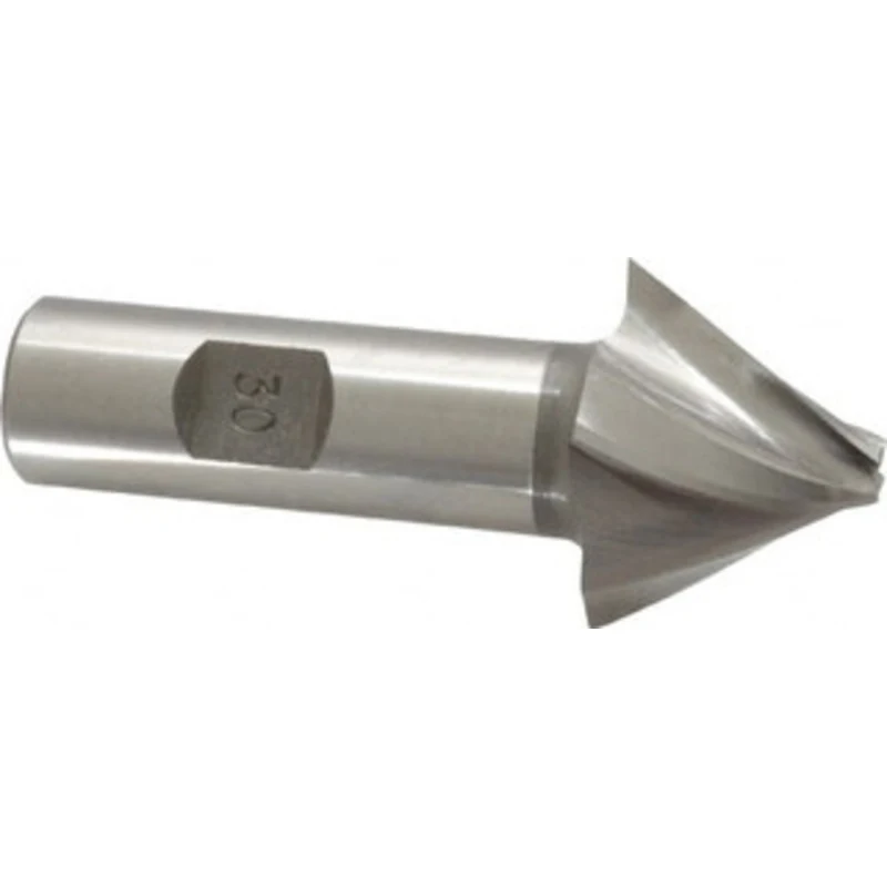 Made in USA 30 per Side 1/4 Small End Diam 1 LOC 4-Flute High Speed Steel Tapered Square End Mill Uncoated, 3/4 Shank...