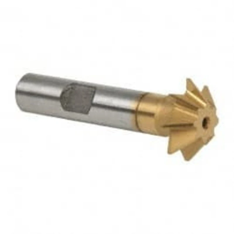Made in USA 3/4 x 3/16 45 8-Tooth High Speed Steel Single-Angle Cutter TiN Finish, Right Hand Cut, 2-1/8 OAL, 3/8 Sha...