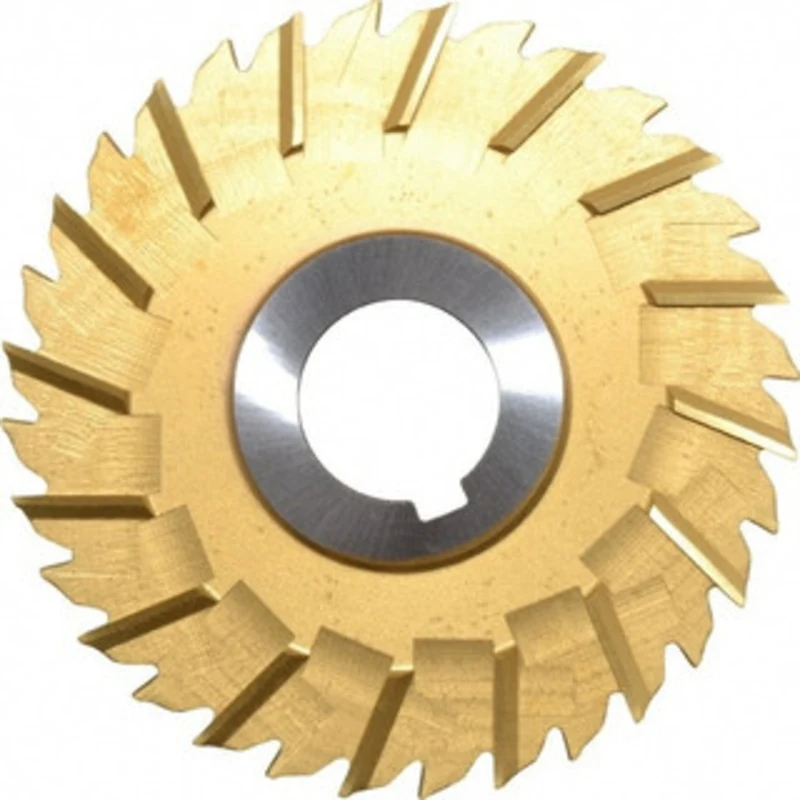 Made in USA 4 Diam x 3/16 Thick Staggered Tooth Side Chip Saw 1 Arbor Hole Diam, Cobalt, TiN Finish, 32 Teeth, with K...