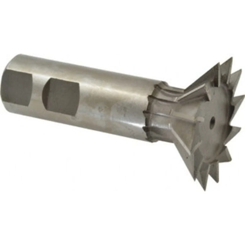 Made in USA 45 1-7/8 Cut Diam, 1/2 Cut Width, Cobalt Dovetail Cutter Uncoated, 7/8 Shank Diam, 2-3/4 Shank Length, 3-...