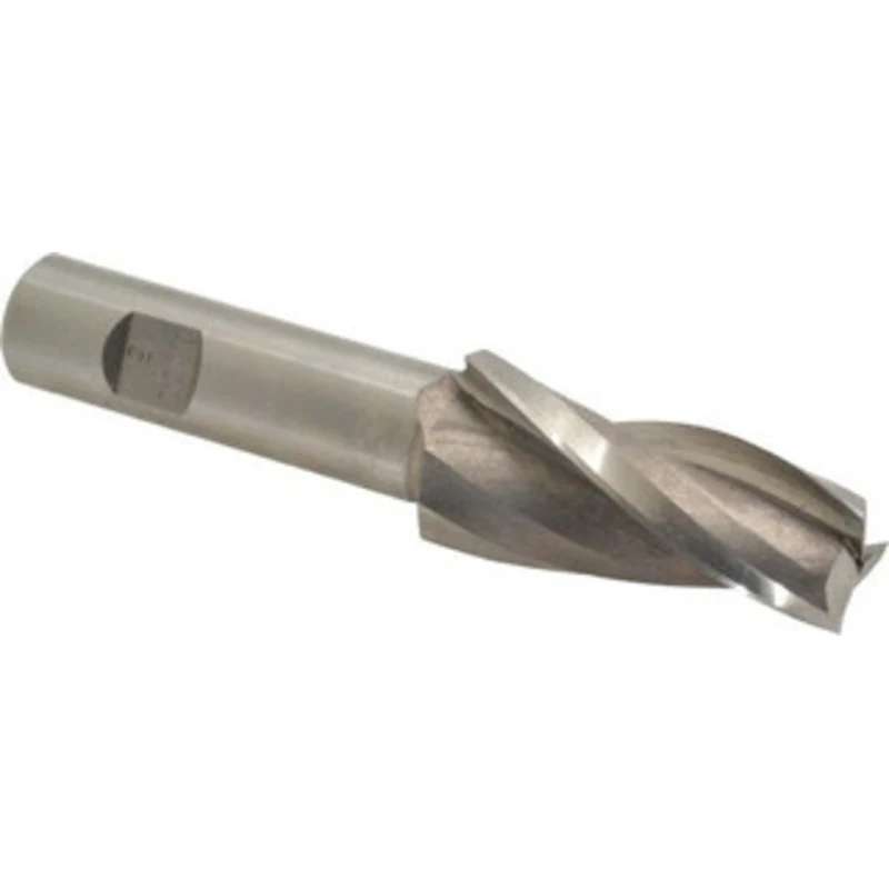 Made in USA 5 per Side 3/4 Small End Diam 2-1/4 LOC 3-Flute High Speed Steel Tapered Square End Mill Uncoated, 3/4 Sh...