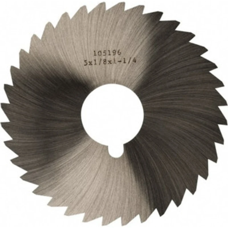 Made in USA 5 x 1/8, 1-1/4 Arbor, 40-Tooth High Speed Steel Slitting & Slotting Saw Uncoated, RH Cut, Straight Teeth,...
