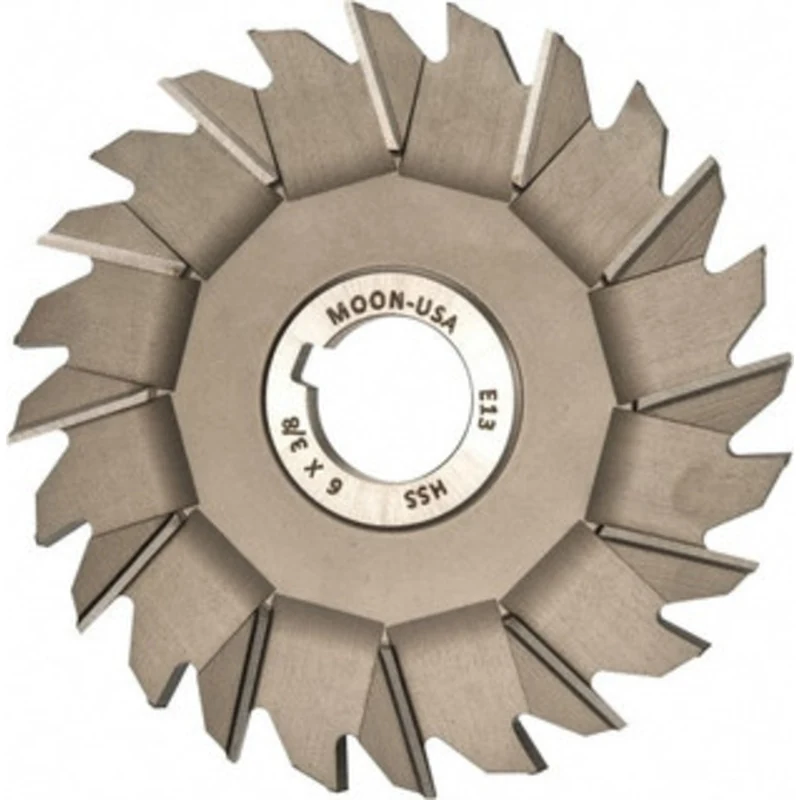 Made in USA 6 Diam x 3/8 Face Width Staggered Tooth Side Milling Cutter 1-1/4 Arbor Hole, High Speed Steel, Uncoated,...