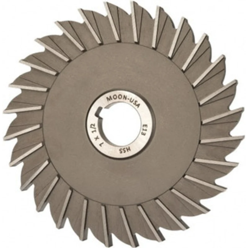 Made in USA 7 Diam x 1/2 Face Width Straight Tooth Side Milling Cutter 1-1/4 Arbor Hole, High Speed Steel, Uncoated, ...