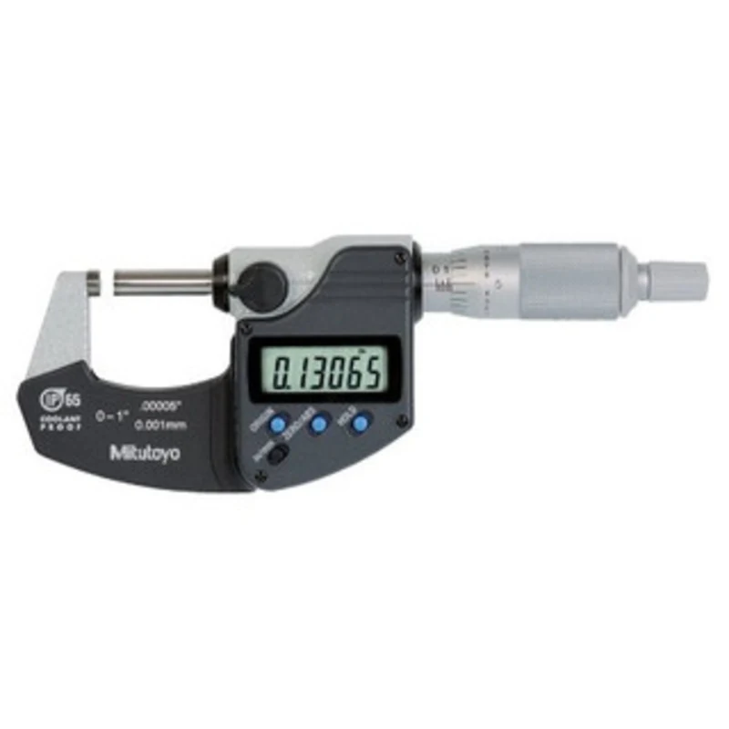 Mitutoyo Coolant Proof Micrometer, Range 0-1 w/ Ratchet Stop - 293-340