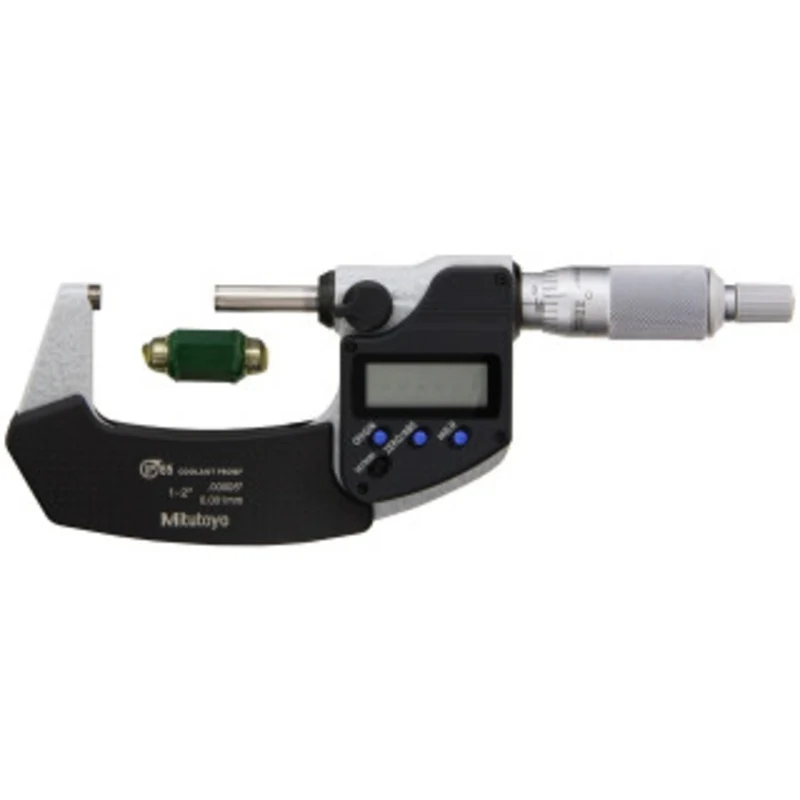 Mitutoyo Coolant Proof Micrometer, Range 1-2 w/ Ratchet Stop - 293-341