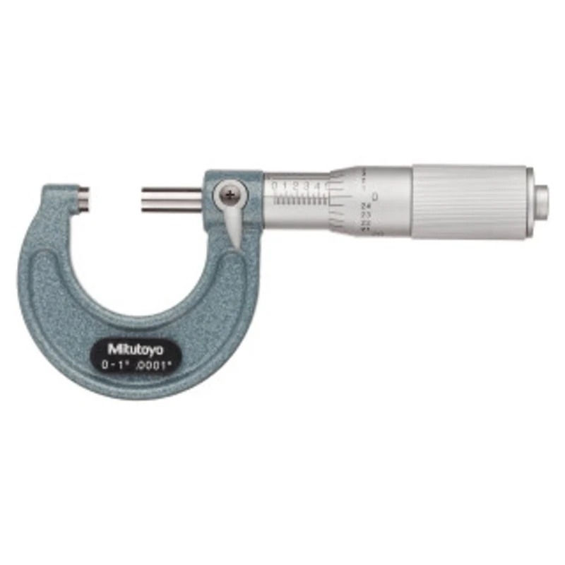 Mitutoyo Outside Micrometer, Manual 0-1 Friction Thimble - 103-135