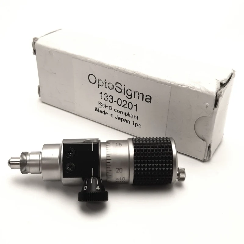 New Open box OptoSigma 133-0201 Differential Micrometer Head 13mm Travel, 0.5 Resolution