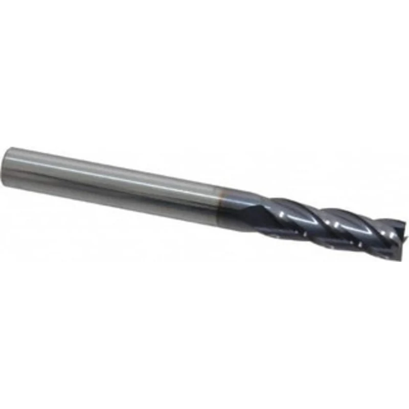 Niagara Cutter 1/4, 3/4 LOC, 1/4 Shank Diam, 2-1/2 OAL, 4 Flute, Solid Carbide Square End Mill Single End, TiAlN Fini...