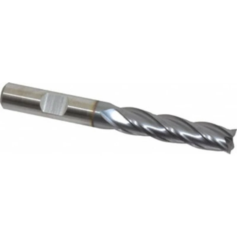 Niagara Cutter 3/8, 1-1/2 LOC, 3/8 Shank Diam, 3-1/4 OAL, 4 Flute, Cobalt Square End Mill Single End, TiCN Finish, Sp...