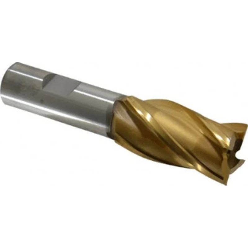 OSG 1, 1-7/8 LOC, 3/4 Shank Diam, 4-1/8 OAL, 4 Flute, Cobalt Square End Mill Single End, TiN Finish, Spiral Flute, 30...