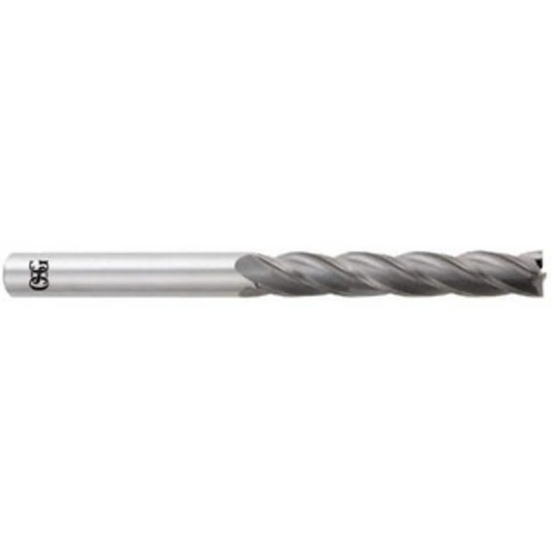OSG 1/2, 1-1/2 LOC, 1/2 Shank Diam, 6 OAL, 4 Flute, Solid Carbide Square End Mill Single End, Uncoated, Spiral Flute,...