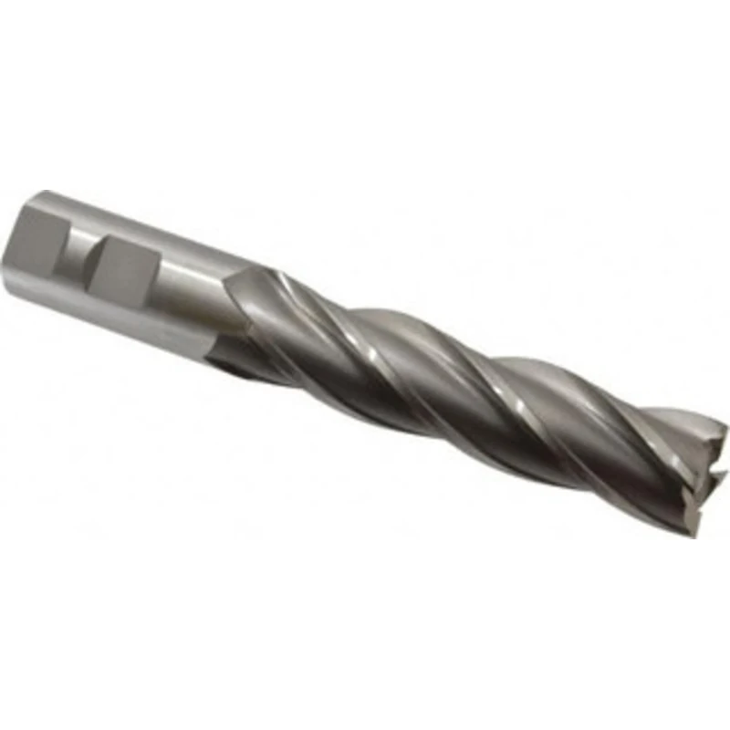 OSG 1, 4 LOC, 1 Shank Diam, 6-1/2 OAL, 4 Flute, Cobalt Square End Mill Single End, Uncoated, Spiral Flute, 30 Helix, ...