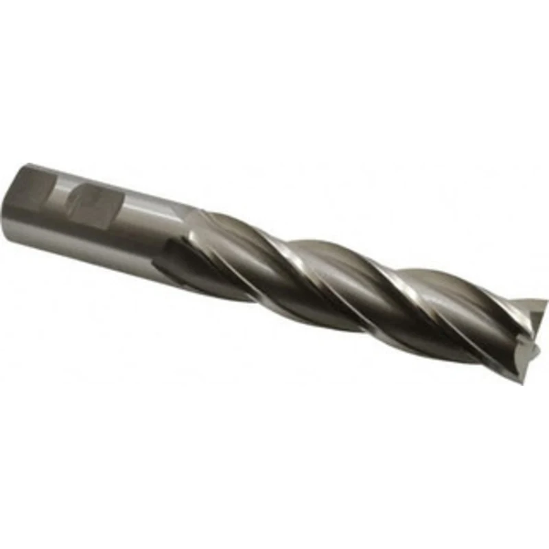 OSG 1, 4 LOC, 1 Shank Diam, 6-1/2 OAL, 4 Flute, Cobalt Square End Mill Single End, Uncoated, Spiral Flute, 30 Helix, ...