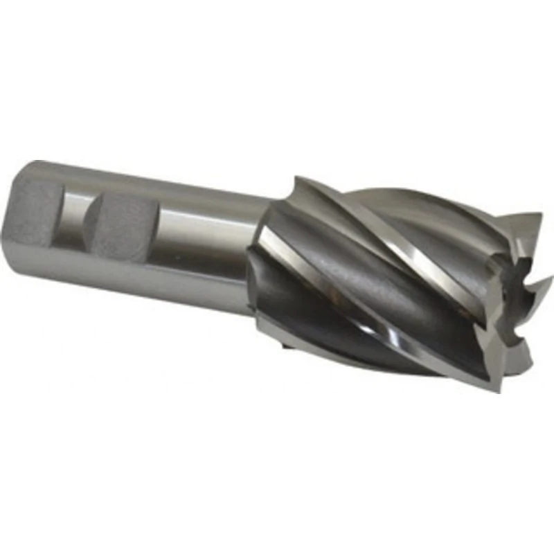 OSG 1-1/2, 2 LOC, 1 Shank Diam, 4-1/2 OAL, 6 Flute, Cobalt Square End Mill Single End, Uncoated, Spiral Flute, 30 Hel...