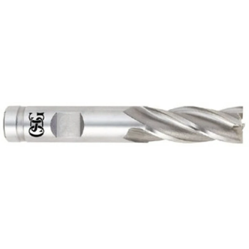 OSG 1-1/2, 2 LOC, 1-1/4 Shank Diam, 4-1/2 OAL, 4 Flute, Cobalt Square End Mill Single End, Uncoated, Spiral Flute, 30...