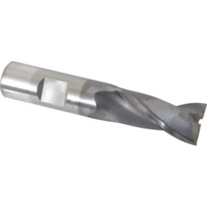 OSG 11/16, 1-5/16 LOC, 5/8 Shank Diam, 3-7/16 OAL, 2 Flute, Vanadium High Speed Steel Square End Mill Single End, TiC...
