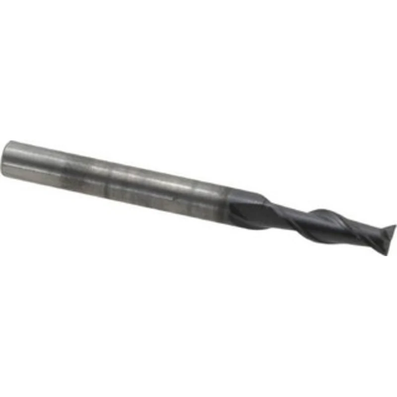 OSG 11/64, 9/16 LOC, 3/16 Shank Diam, 2 OAL, 2 Flute, Solid Carbide Square End Mill Single End, TiAlN Finish, Spiral ...