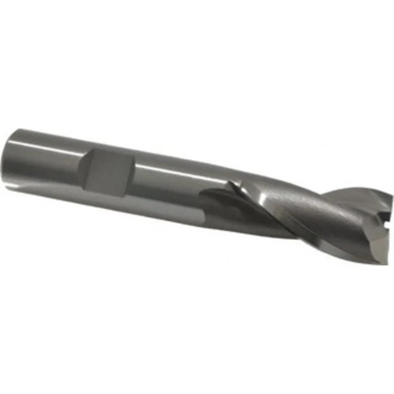 OSG 14.5mm, 1-1/8 LOC, 1/2 Shank Diam, 3-1/8 OAL, 2 Flute, Cobalt Square End Mill Single End, Uncoated, Spiral Flute,...