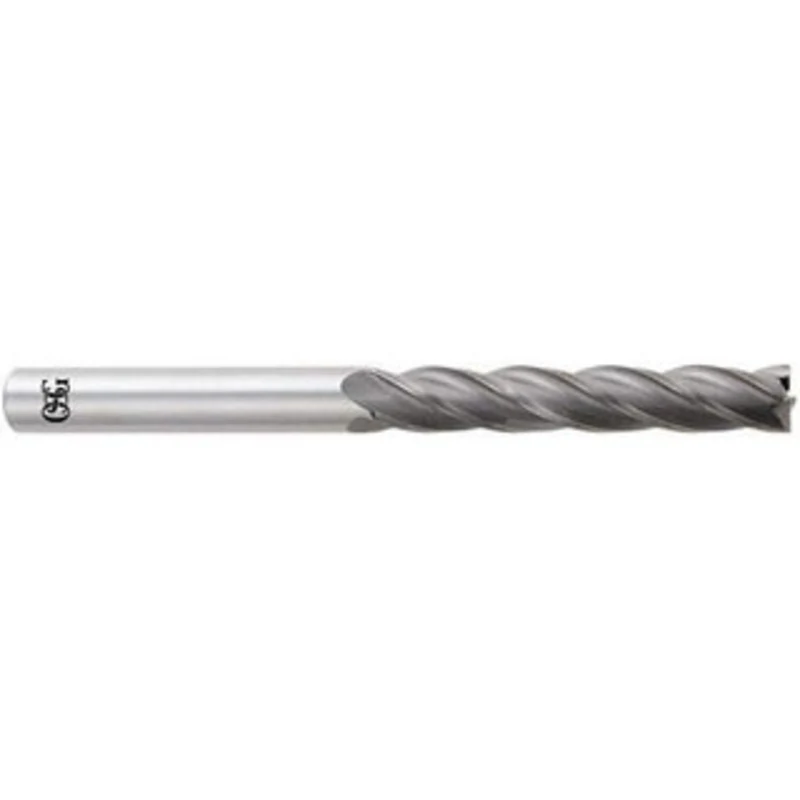 OSG 14mm, 76mm LOC, 14mm Shank Diam, 153mm OAL, 4 Flute, Solid Carbide Square End Mill Single End, Uncoated, Spiral F...