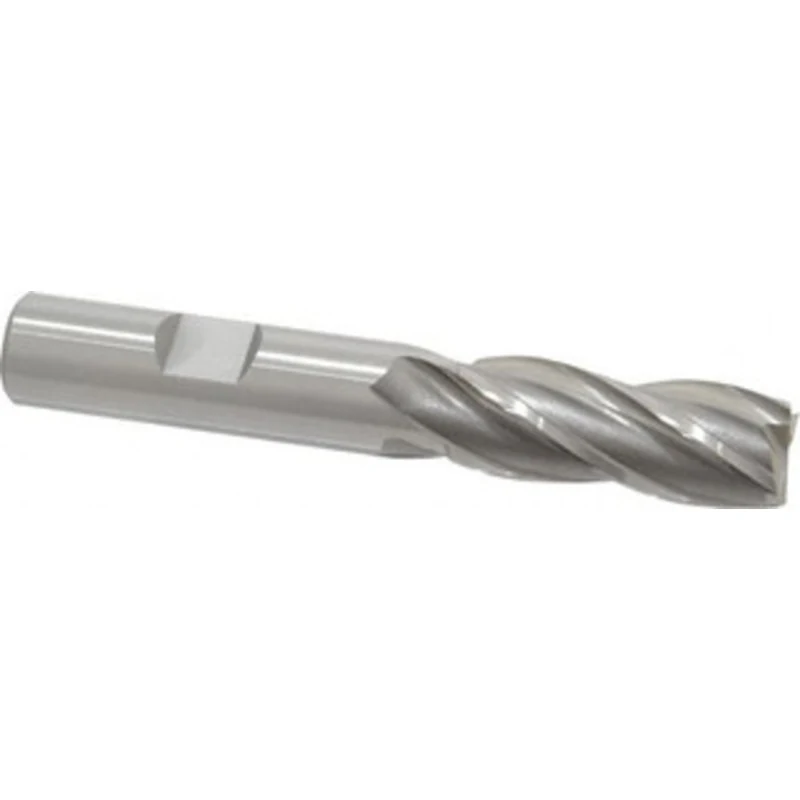 OSG 17/32, 1-3/8 LOC, 1/2 Shank Diam, 3-3/8 OAL, 4 Flute, Vanadium High Speed Steel Square End Mill Single End, Uncoa...
