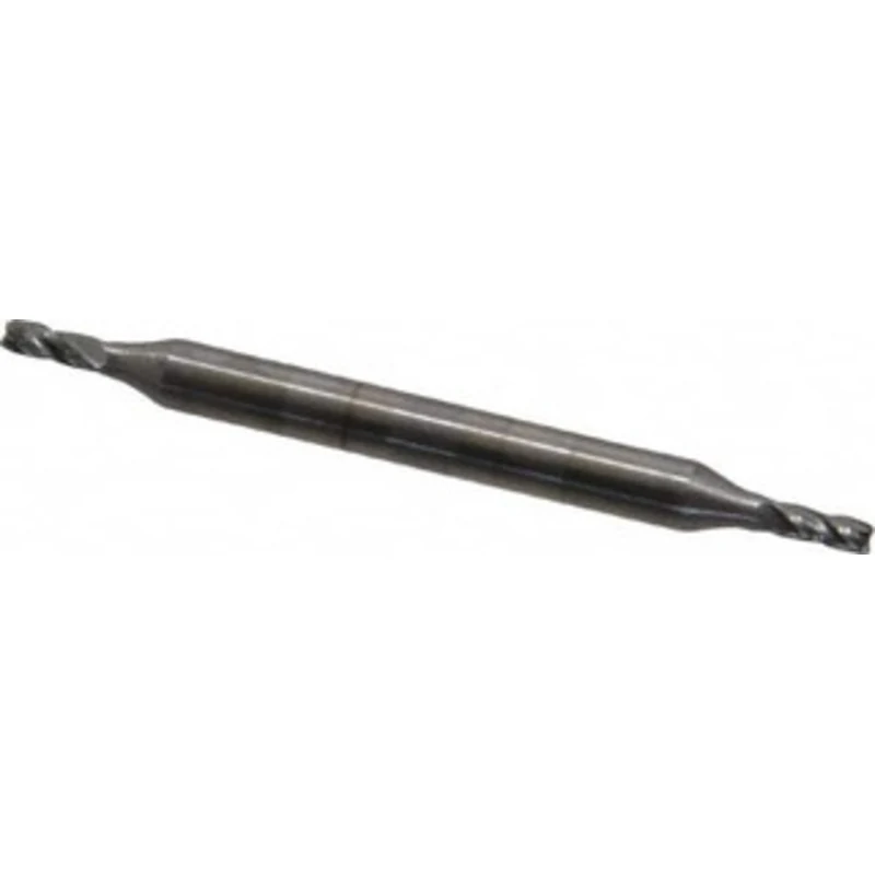 OSG 1/16, 1/8 LOC, 1/8 Shank Diam, 1-1/2 OAL, 4 Flute, Solid Carbide Square End Mill Double End, Uncoated, Spiral Flu...