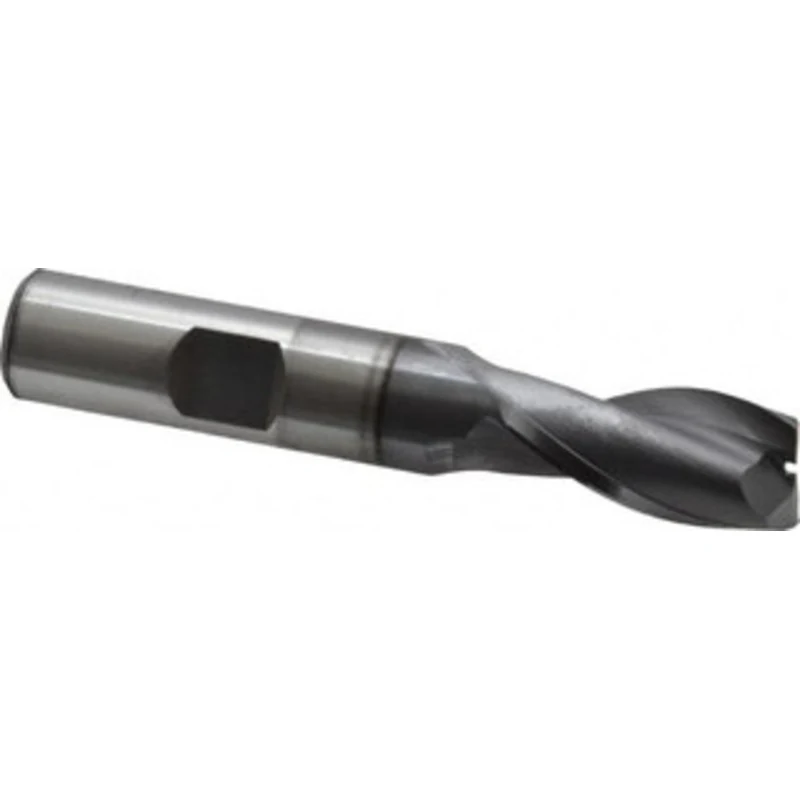 OSG 1/2, 1 LOC, 1/2 Shank Diam, 3 OAL, 2 Flute, Vanadium High Speed Steel Square End Mill Single End, TiCN Finish, Sp...