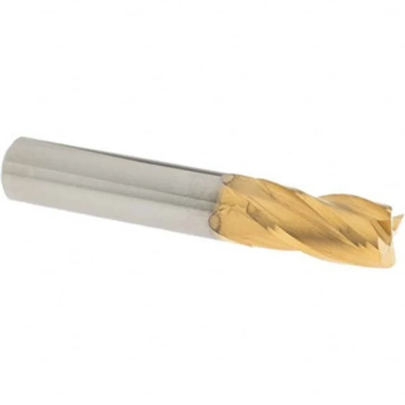 OSG 1/2, 1 LOC, 1/2 Shank Diam, 3 OAL, 4 Flute, Solid Carbide Square End Mill Single End, TiN Finish, Spiral Flute, 3...