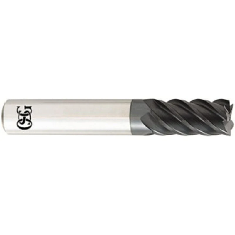 OSG 1/2, 1 LOC, 1/2 Shank Diam, 3 OAL, 5 Flute, Solid Carbide Square End Mill Single End, TiAlN Finish, Spiral Flute,...