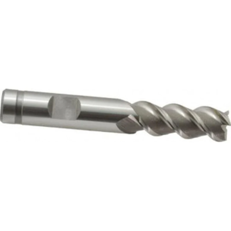 OSG 1/2, 1-1/4 LOC, 1/2 Shank Diam, 3-1/4 OAL, 3 Flute, Powdered Metal Square End Mill Single End, Uncoated, Spiral F...