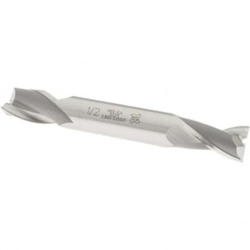 OSG 1/2, 13/16 LOC, 1/2 Shank Diam, 3-3/4 OAL, 2 Flute, Cobalt Square End Mill Double End, Uncoated, Spiral Flute, 30...