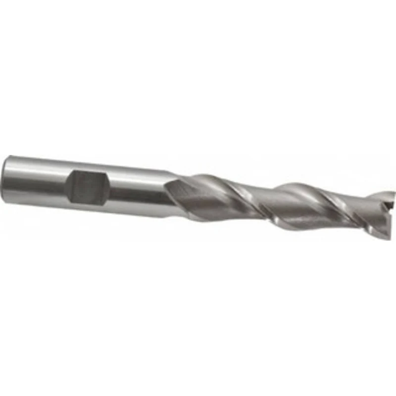 OSG 1/2, 2 LOC, 1/2 Shank Diam, 4 OAL, 2 Flute, Cobalt Square End Mill Single End, Uncoated, Spiral Flute, 45 Helix, ...