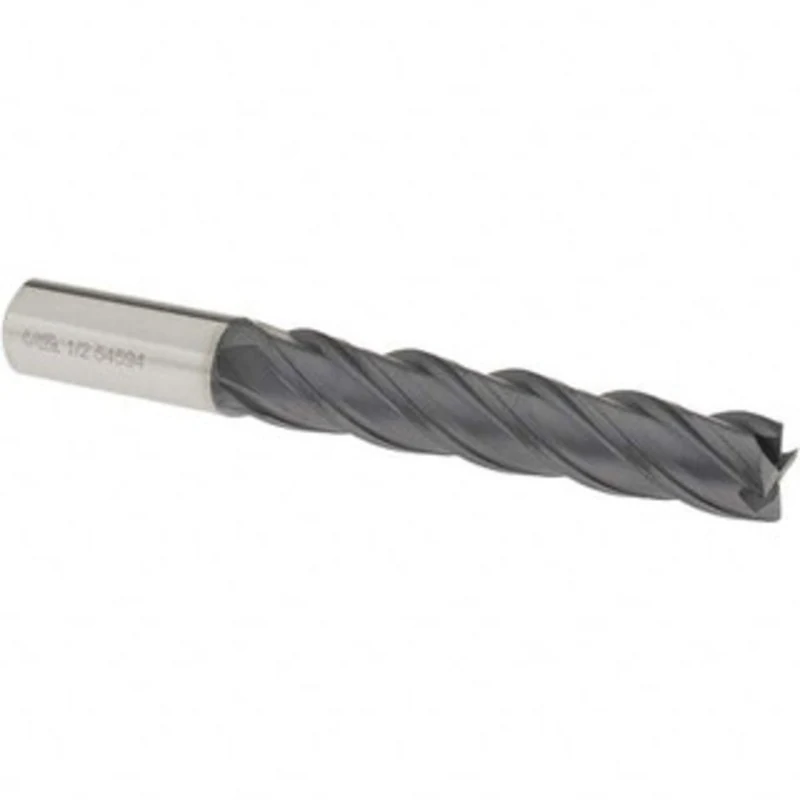 OSG 1/2, 2-1/2 LOC, 1/2 Shank Diam, 4 OAL, 4 Flute, Solid Carbide Square End Mill Single End, TiAlN Finish, Spiral Fl...