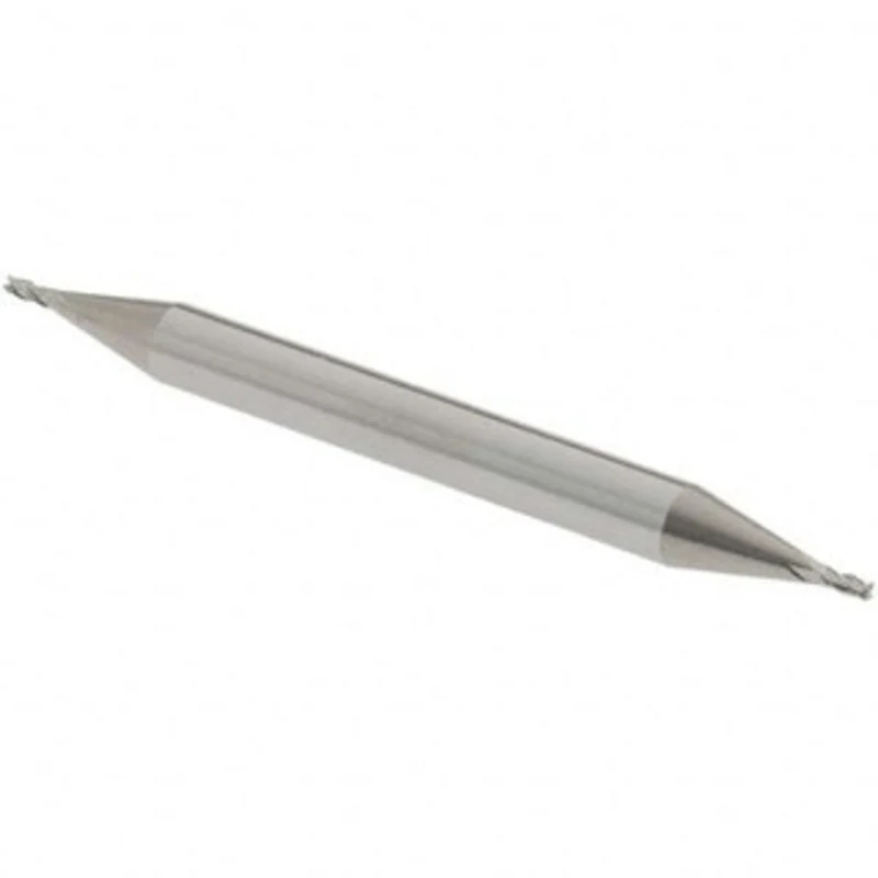 OSG 1/32, 5/64 LOC, 1/8 Shank Diam, 1-1/2 OAL, 4 Flute, Solid Carbide Square End Mill Double End, Uncoated, Spiral Fl...