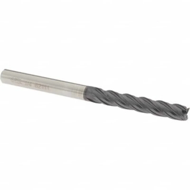 OSG 1/4, 1-1/4 LOC, 1/4 Shank Diam, 3-1/4 OAL, 4 Flute, Solid Carbide Square End Mill Single End, TiAlN Finish, Spira...