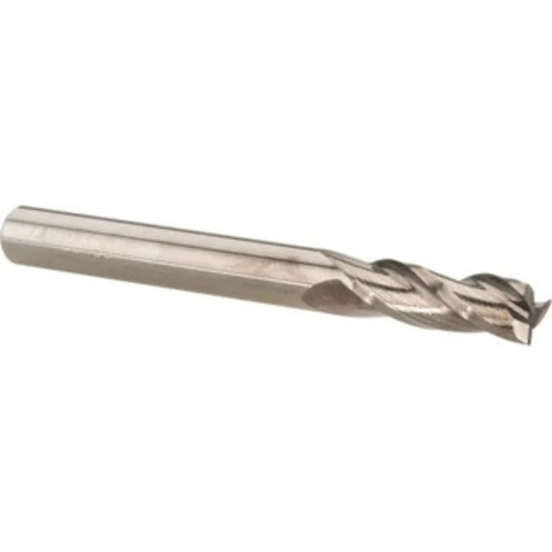 OSG 1/4, 3/4 LOC, 1/4 Shank Diam, 2-1/2 OAL, 3 Flute, Solid Carbide Square End Mill Single End, Uncoated, Spiral Flut...