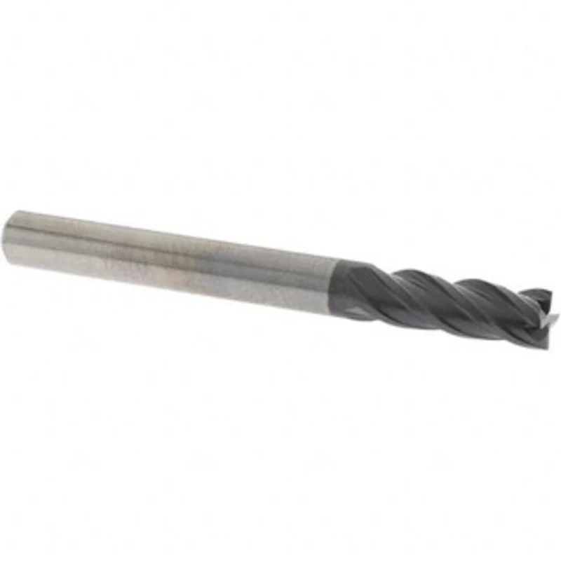 OSG 1/4, 3/4 LOC, 1/4 Shank Diam, 2-1/2 OAL, 4 Flute, Solid Carbide Square End Mill Single End, TiAlN Finish, Spiral ...