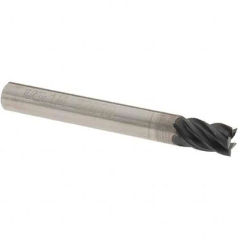 OSG 1/4, 3/8 LOC, 1/4 Shank Diam, 2 OAL, 5 Flute, Solid Carbide Square End Mill Single End, TiAlN Finish, Spiral Flut...