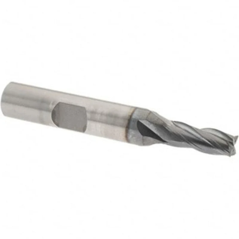 OSG 1/4, 5/8 LOC, 3/8 Shank Diam, 2-7/16 OAL, 4 Flute, Square End Mill Single End, TiCN Finish, 30 Helix, Centercutti...