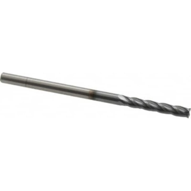 OSG 1/8, 3/4 LOC, 1/8 Shank Diam, 2-1/4 OAL, 4 Flute, Solid Carbide Square End Mill Single End, TiCN Finish, Spiral F...
