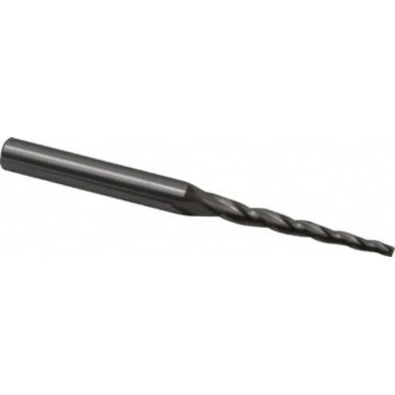OSG 2 per Side 1/16 Small End Diam 1 LOC 3-Flute Cobalt Tapered Square End Mill Uncoated, 3/16 Shank Diam, 2-1/4 OAL,...