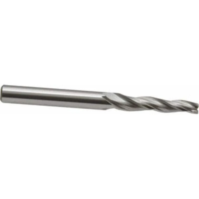 OSG 2 per Side 1/8 Small End Diam 3/4 LOC 3-Flute Cobalt Tapered Square End Mill Uncoated, 3/16 Shank Diam, 2 OAL, 25...