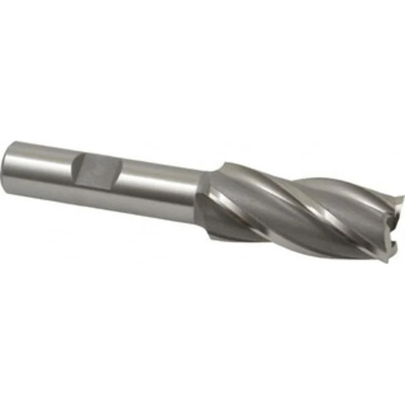 OSG 23/32, 1-5/8 LOC, 1/2 Shank Diam, 3-5/8 OAL, 4 Flute, Cobalt Square End Mill Single End, Uncoated, Spiral Flute, ...