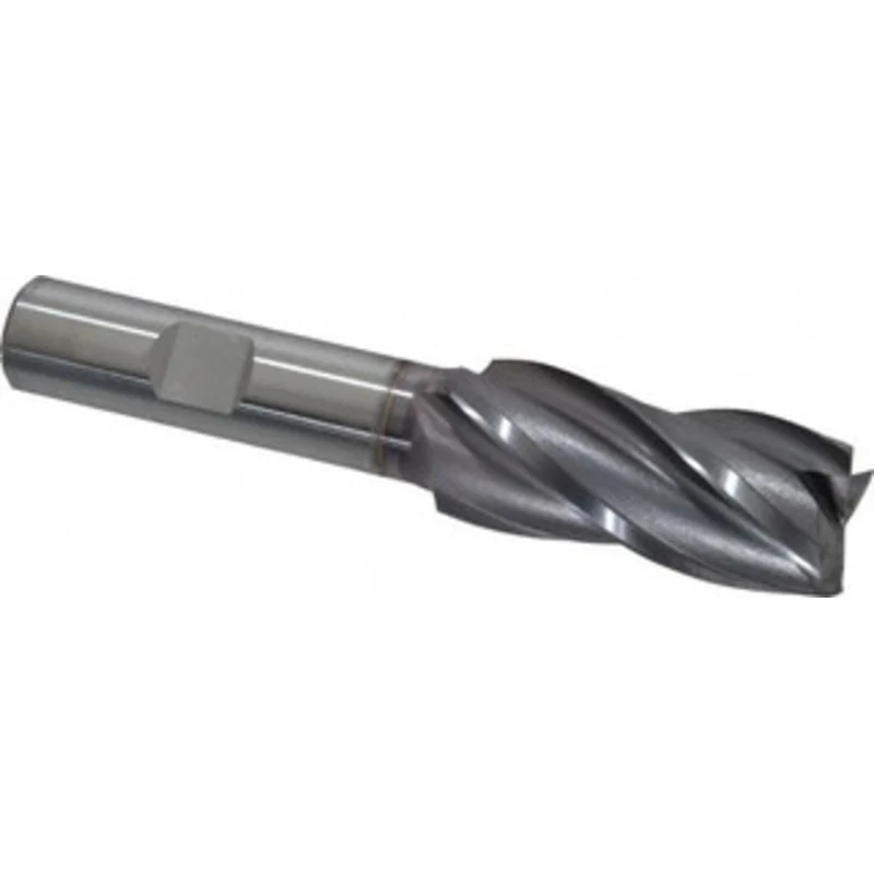 OSG 23/32, 1-5/8 LOC, 1/2 Shank Diam, 3-5/8 OAL, 4 Flute, Vanadium High Speed Steel Square End Mill Single End, TiCN ...